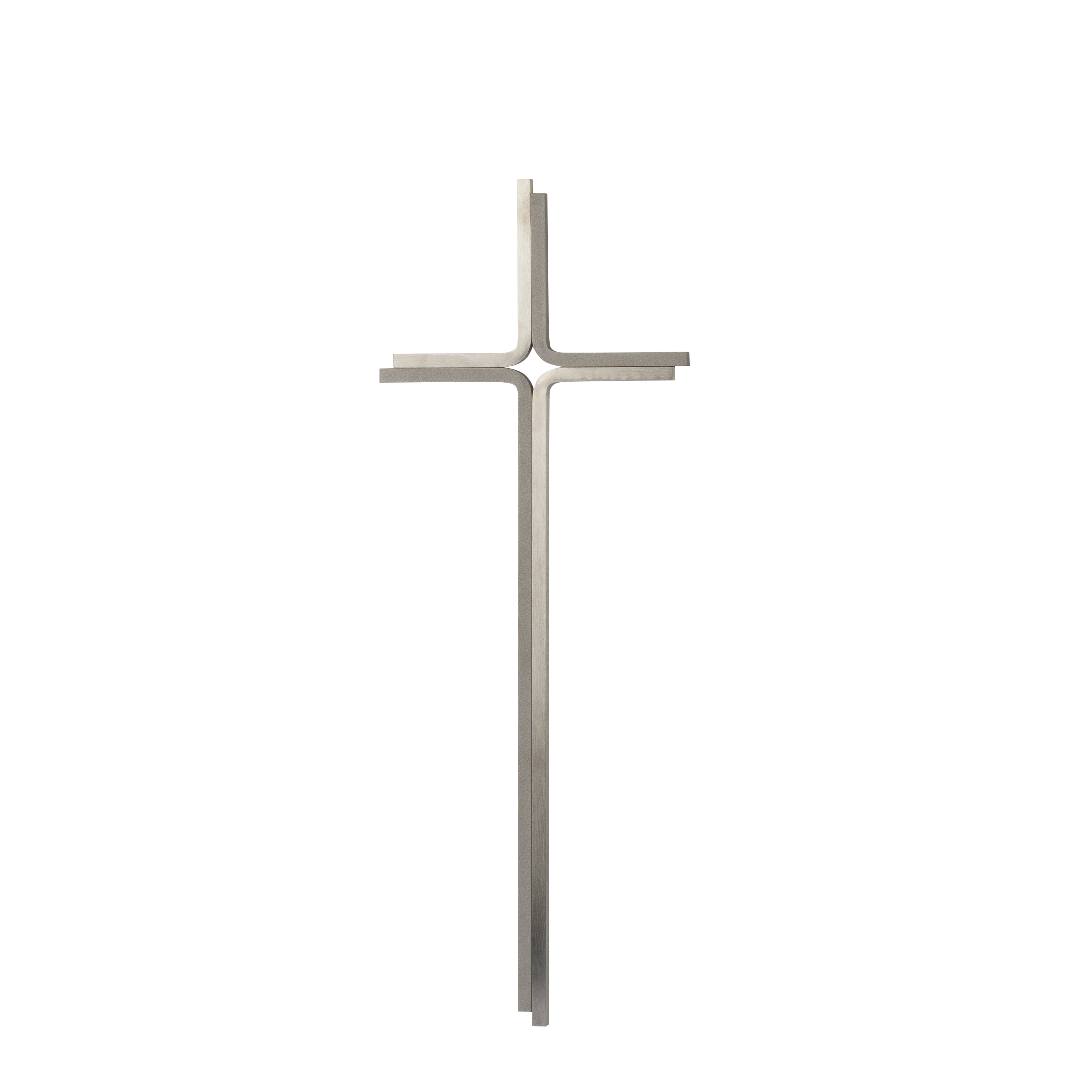 Edelstahlkreuz aus  rostfreiem doppelt gebogenem Vierkantmaterial