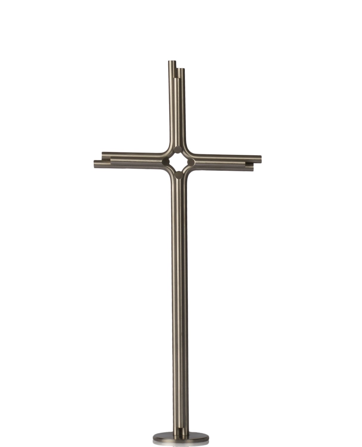 Edelstahlkreuz aus rostfreiem Rundmaterial, dreifach gearbeitet