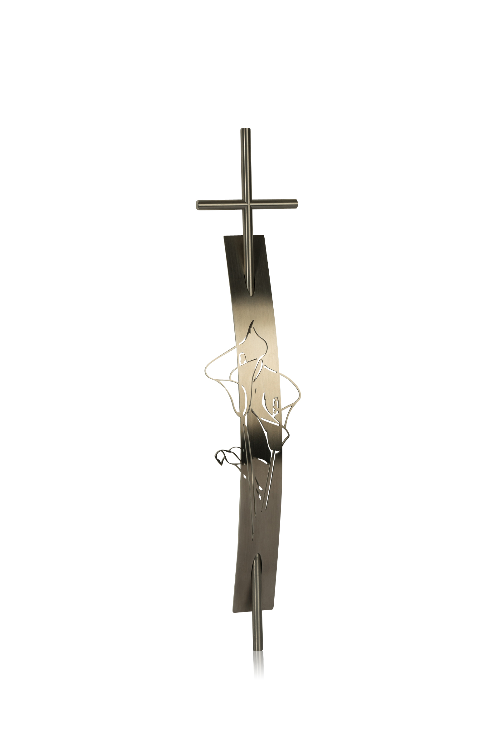 Kreuz aus Edelstahl rostfrei mit Spruch- oder Themenband
