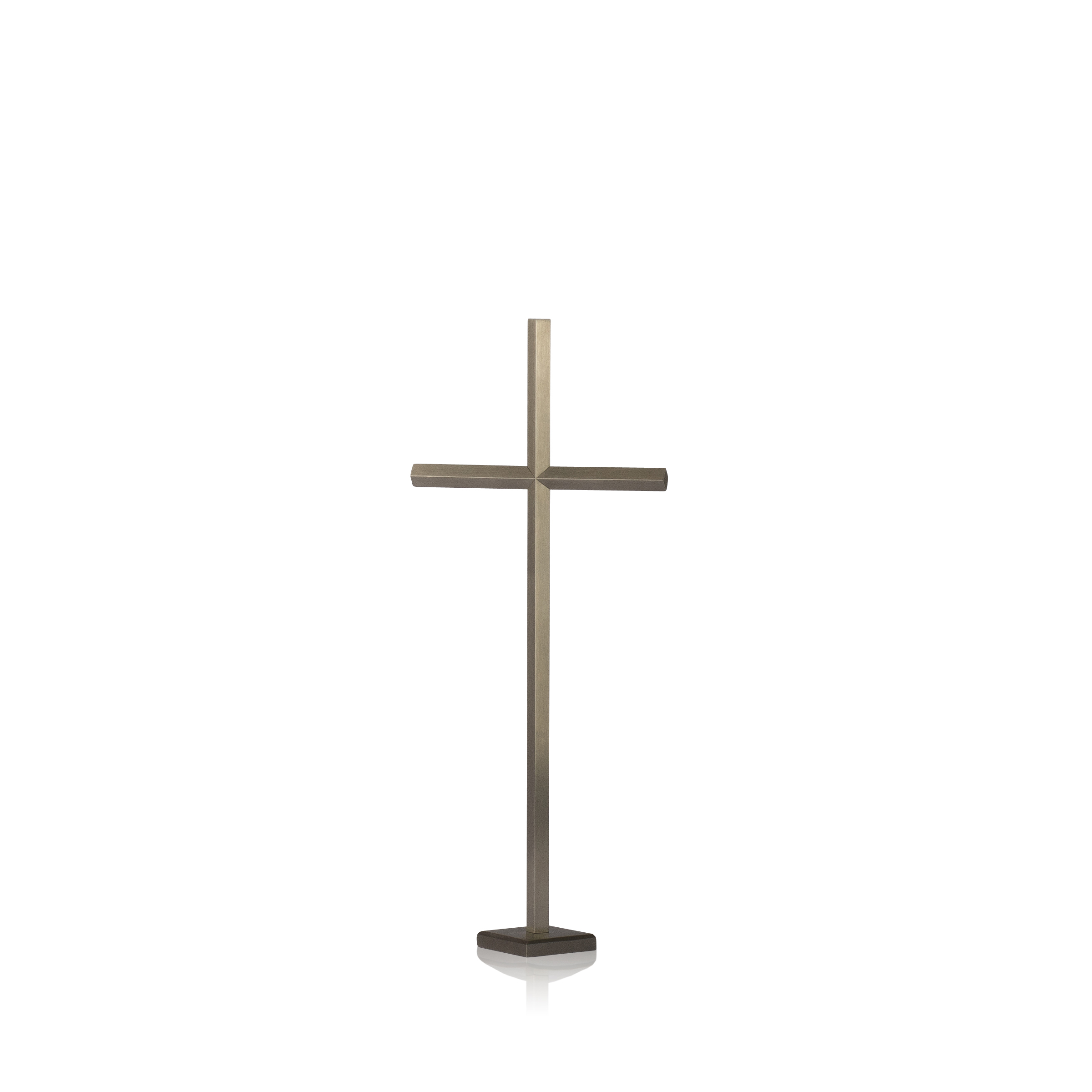 Edelstahlkreuz aus rostfreiem Vierkantmaterial "Auf Spitze"