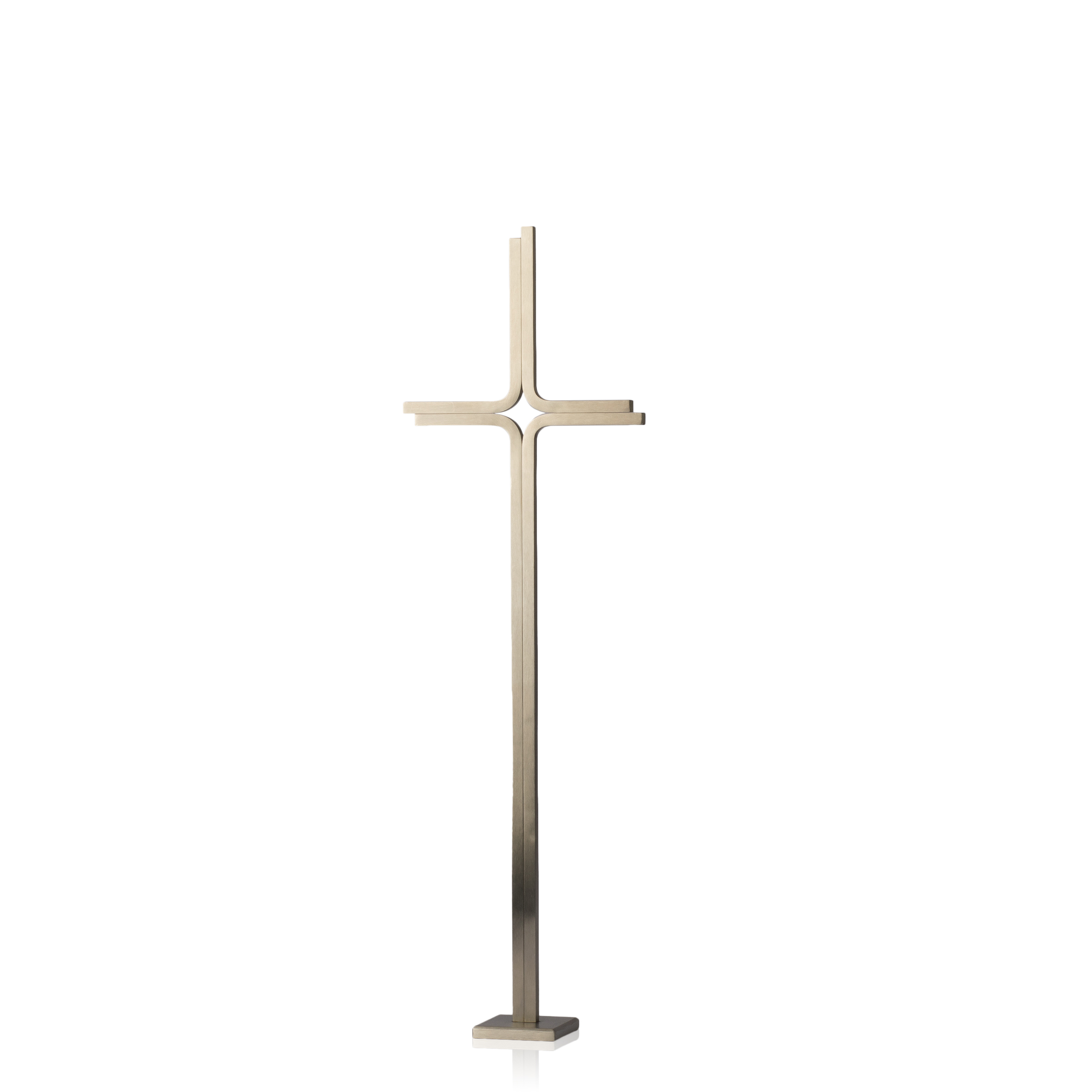 Edelstahlkreuz aus  rostfreiem doppelt gebogenem Vierkantmaterial