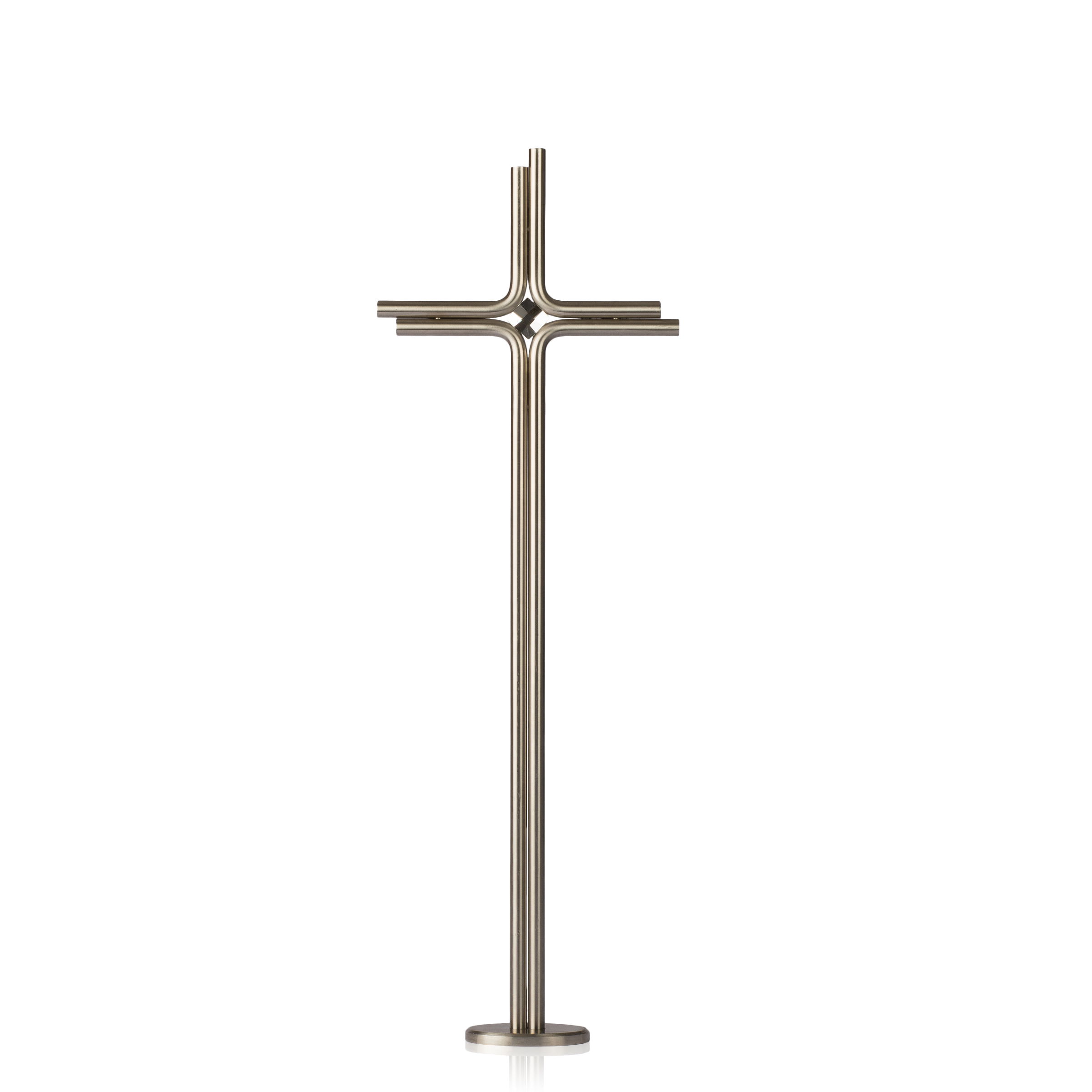 Edelstahlkreuz aus  rostfreiem doppelt gebogenem Rundmaterial
